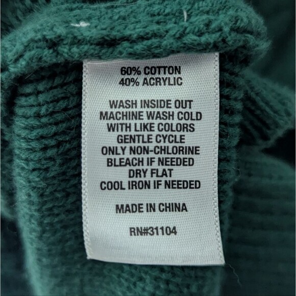 Crown & Ivy Green Cable Knit Chunky Mock Neck Sweater Women's Size 3X - Picture 6 of 6